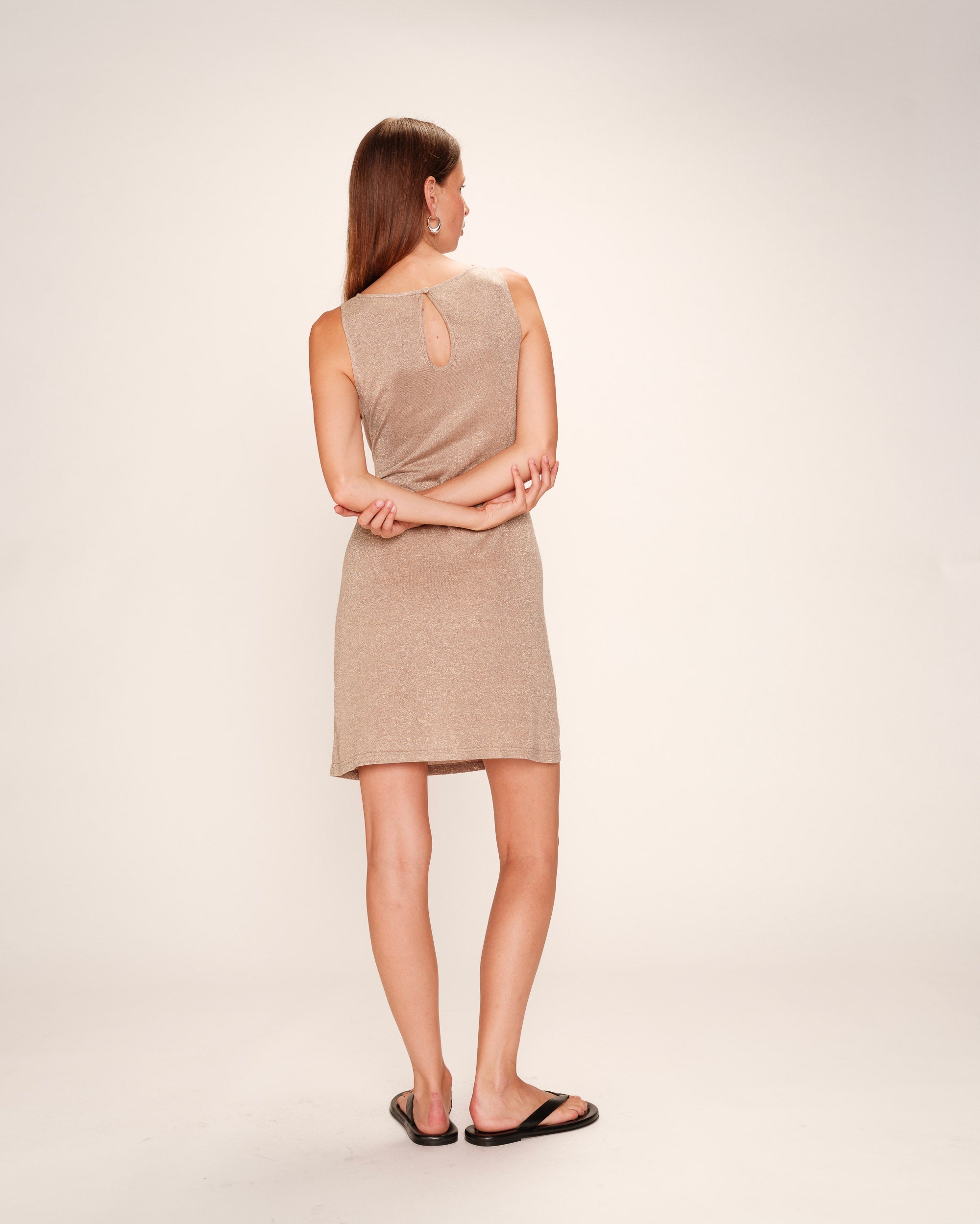 Vestido Corto Rolling - Taupe