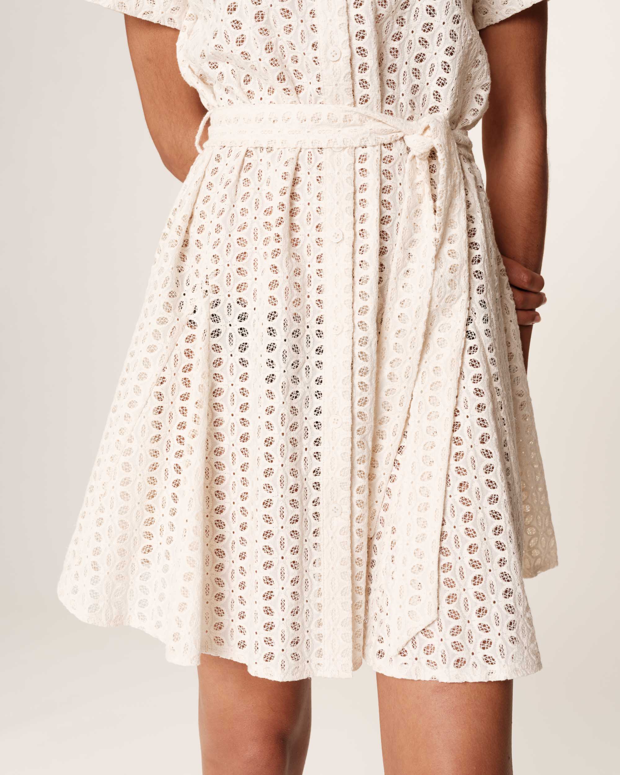 Romane Short Dress - Ecru