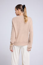 Maglione oversize Romy a girocollo - Beige crema - Donna