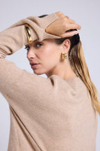 Maglione oversize Romy a girocollo - Beige crema - Donna