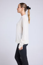 Sweter Oversize z Okrągłym Dekoltem Romy – Biały – Damski