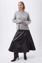 Pull Col Rond Oversize F Romy - Gris Clair - Femme