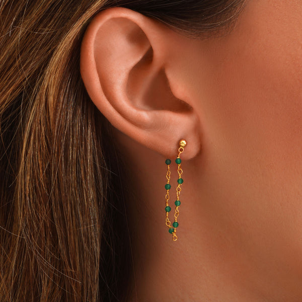Boucles D'Oreilles Dorees Roxane Amethyste