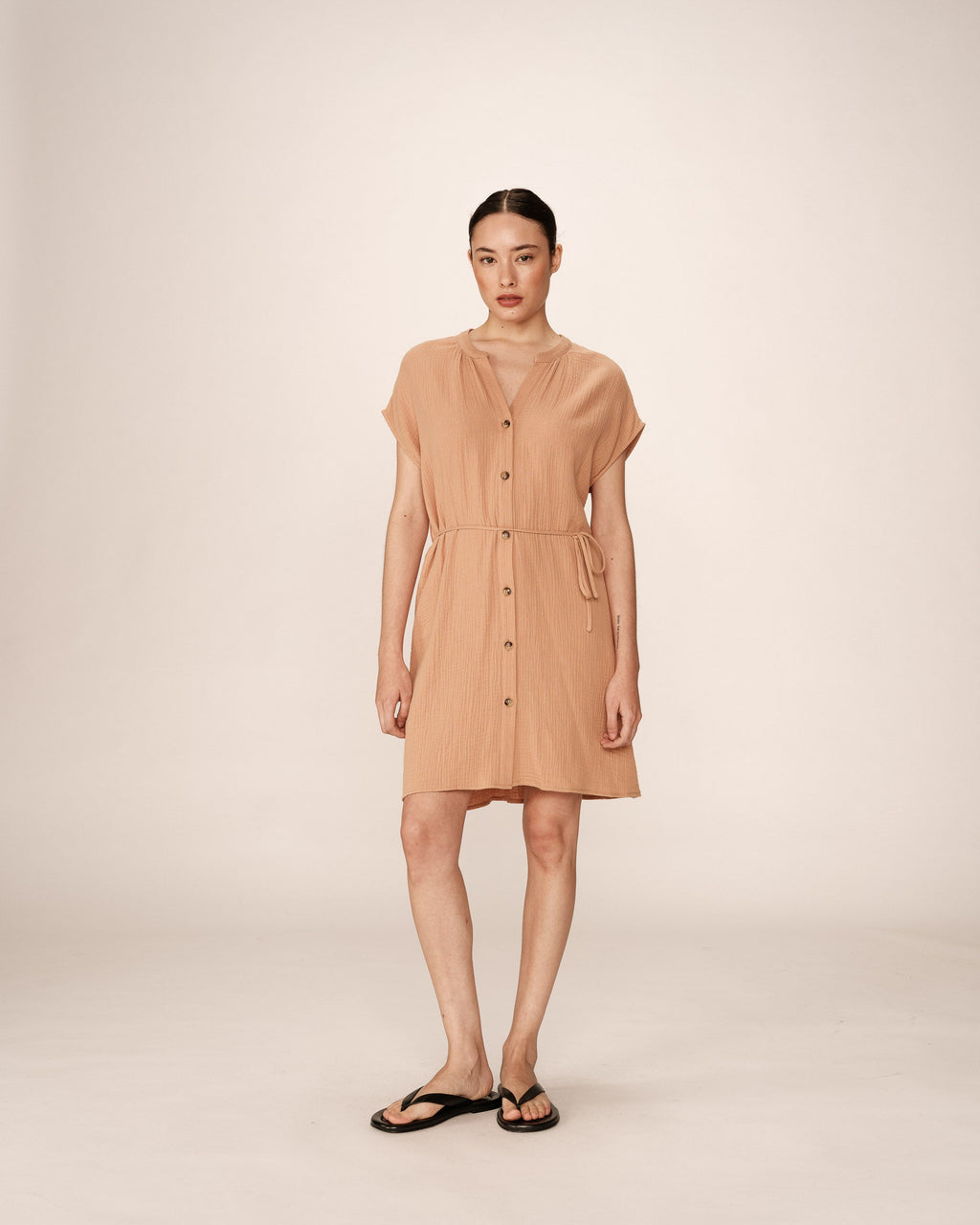 Rozana Short Dress - Camel