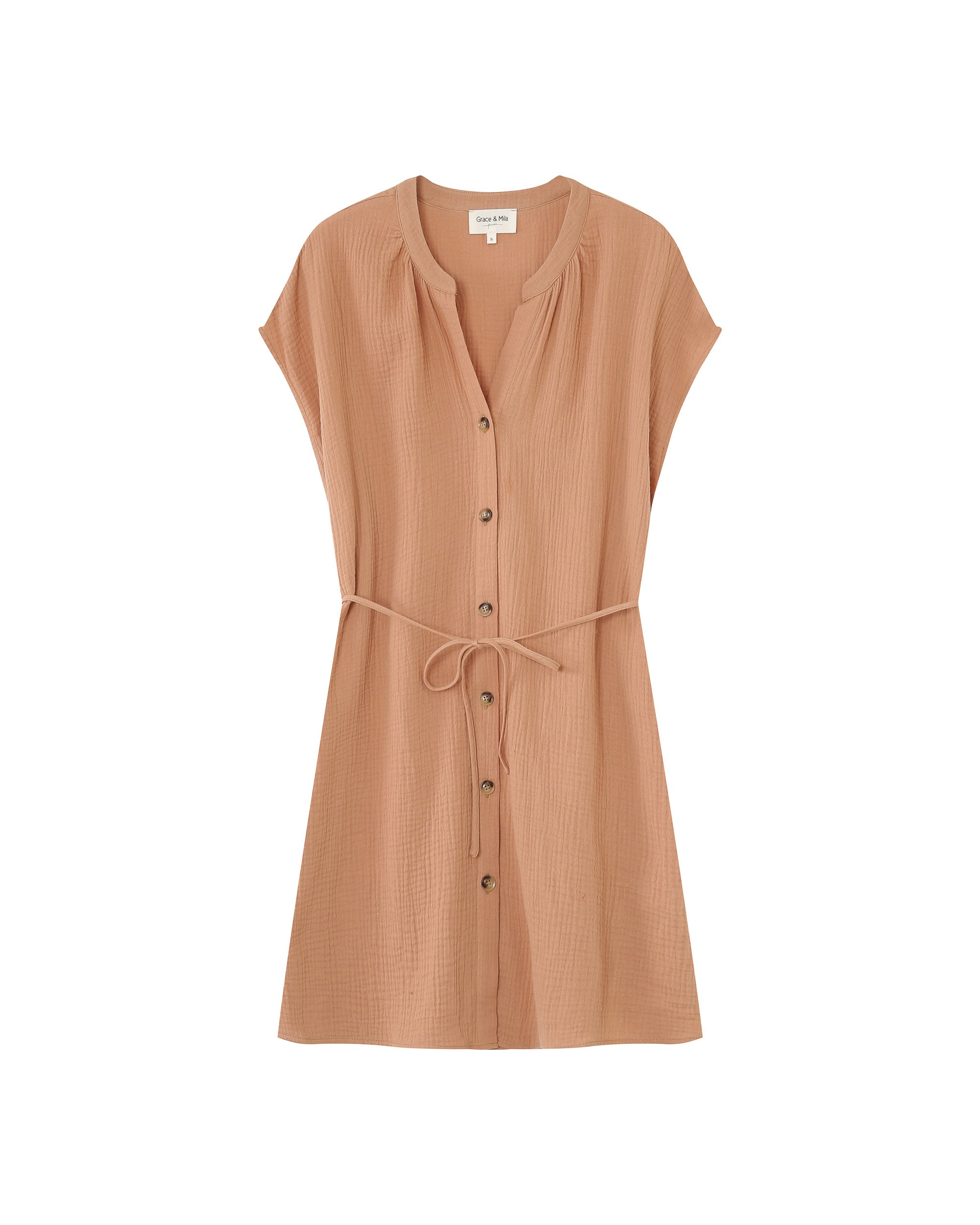 Rozana Short Dress - Camel