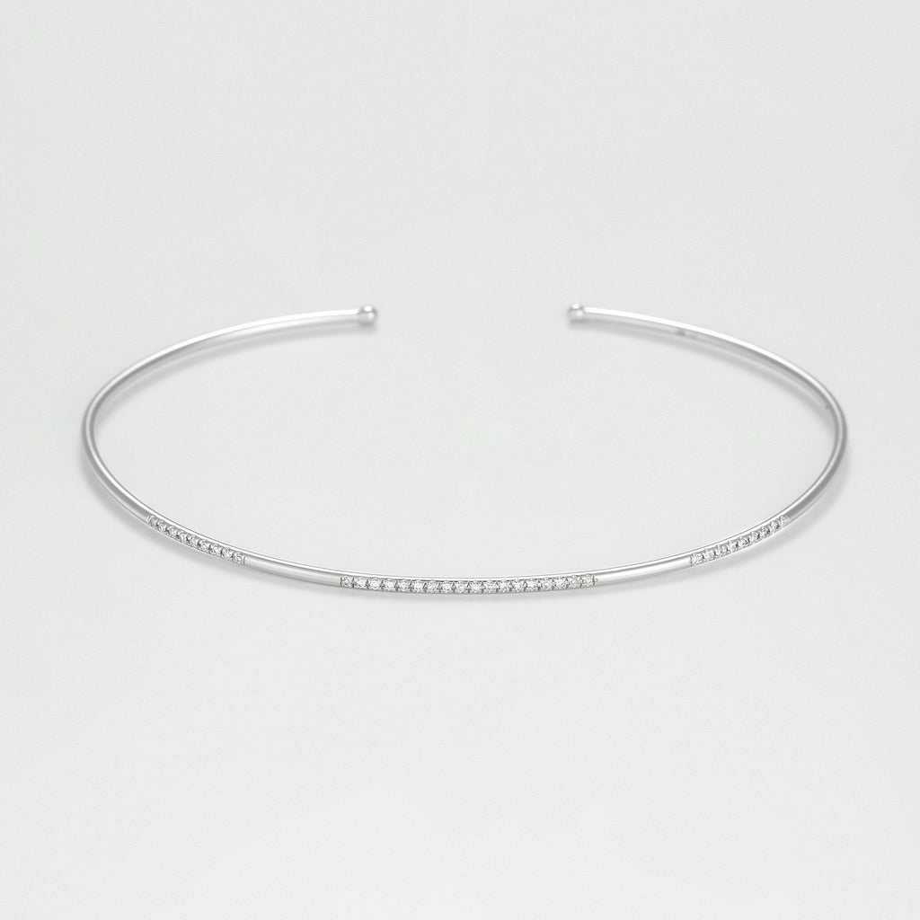 Brazalete "Divided Line Bangle" D0.07Ct/36 - Oro blanco 375/1000