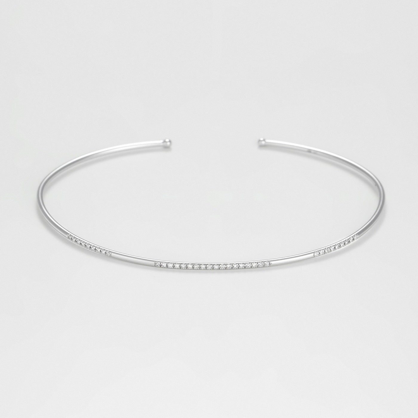 Brazalete "Divided Line Bangle" D0.07Ct/36 - Oro blanco 375/1000
