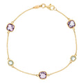 Bracelet "Pépites Multicolores, Améthyste Et Topaze Bleue"