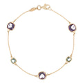 Bracelet "Pépites Multicolores, Améthyste Et Topaze Bleue"