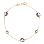 Bracelet "Pépites Multicolores, Améthyste Et Topaze Bleue"