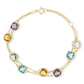 Bracelet "Pépites Multicolores 6,9Ct/8" Or Jaune 375/1000