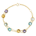 "Multicoloured Nuggets 6.9Ct/8" Bracelet in 375/1000 Yellow Gold