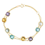 "Multicoloured Nuggets 6.9Ct/8" Bracelet in 375/1000 Yellow Gold