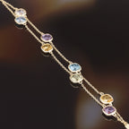 Pulsera "Pepitas Multicolores 6.9Ct/8" Oro Amarillo 375/1000