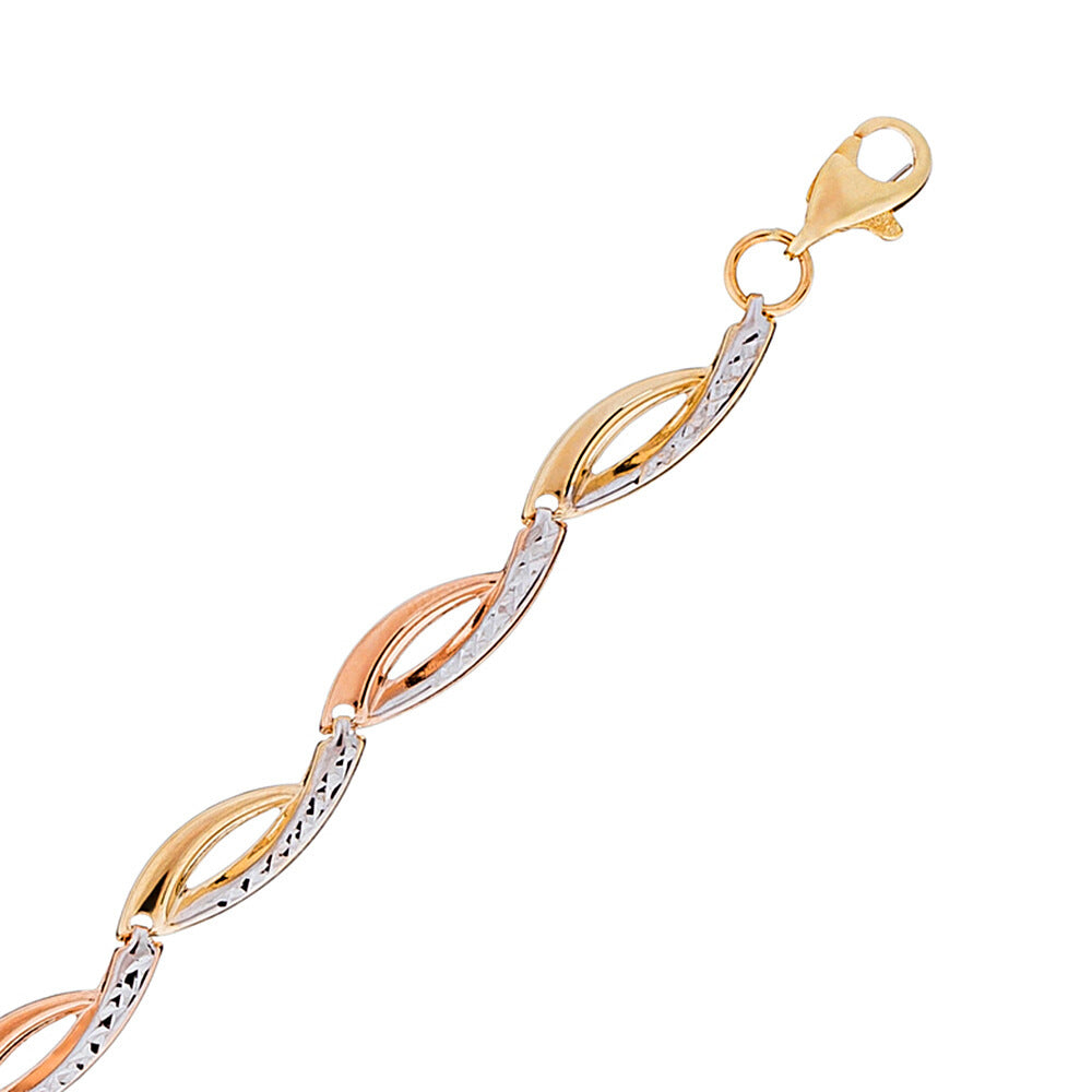 Bracelet "Donatella" - Or Tricolore 375/1000