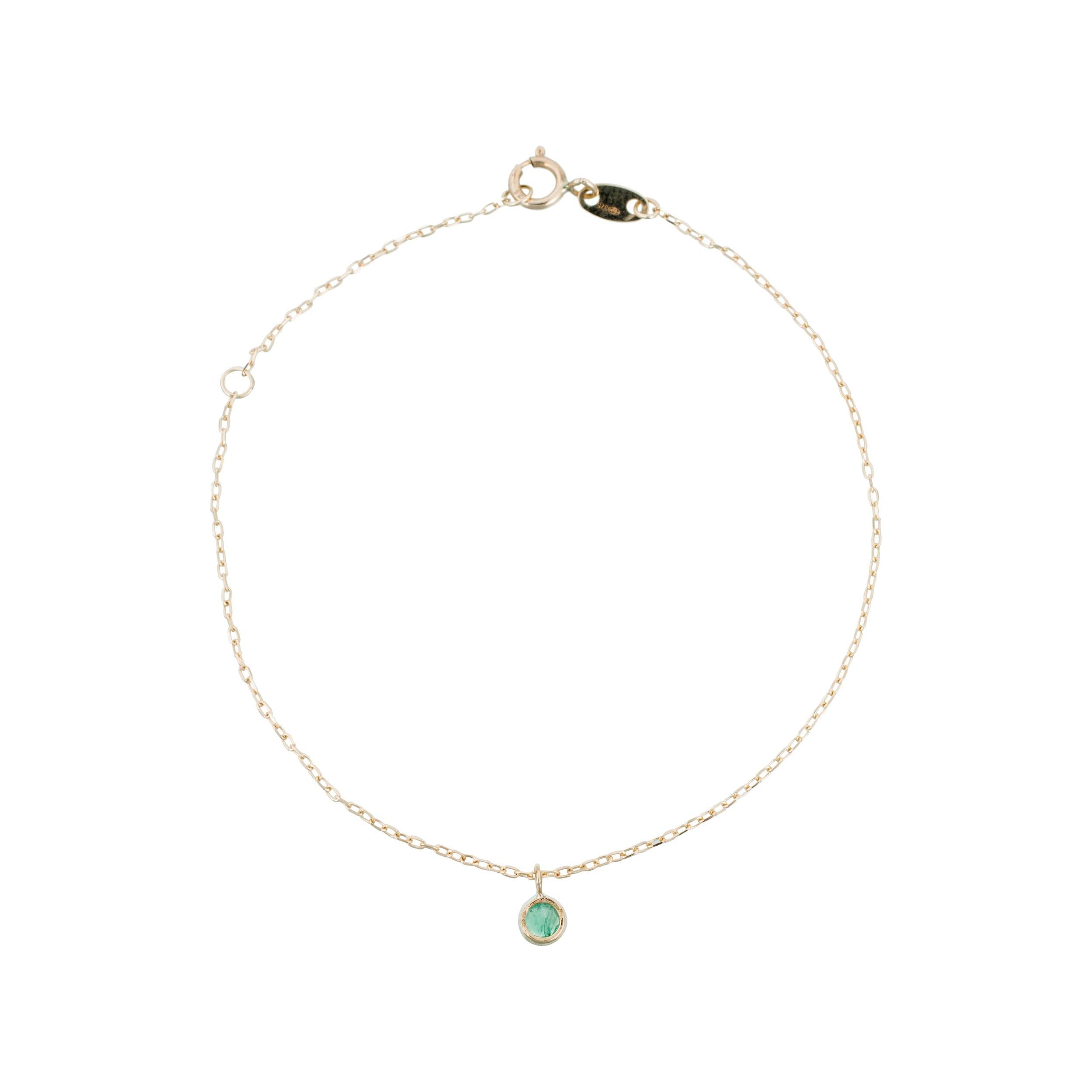 Bracelet "Rond Emeraude Or Jaune 375/1000