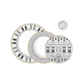 Palazzo - Vajilla 18 Platos - Porcelana - Blanco, Negro Y Dorado