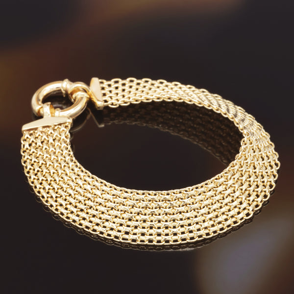 Pulsera “Calera Mesh Buoy Clasp” Oro amarillo 375/1000