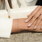 Pulsera de diamantes "Life Line" 0.11/8 - Oro blanco 375/1000