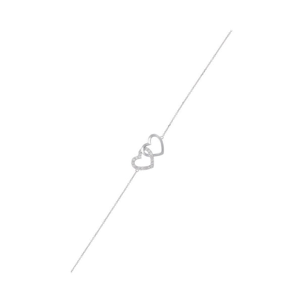 Bracelet "Jamais Sans Toi" Diamants 0,113/18 - Or Blanc 375/1000