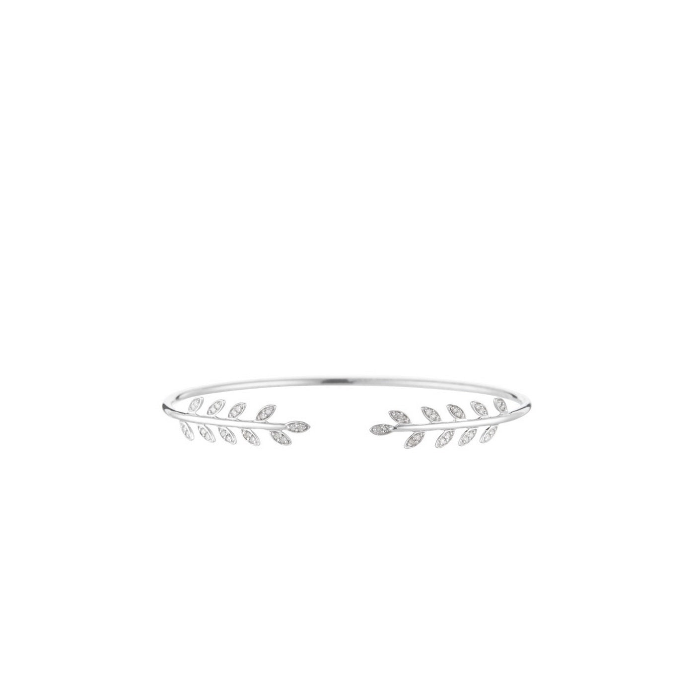Bracelet "Comme Une Feuille" D0,21/40 - Or Blanc 375/1000