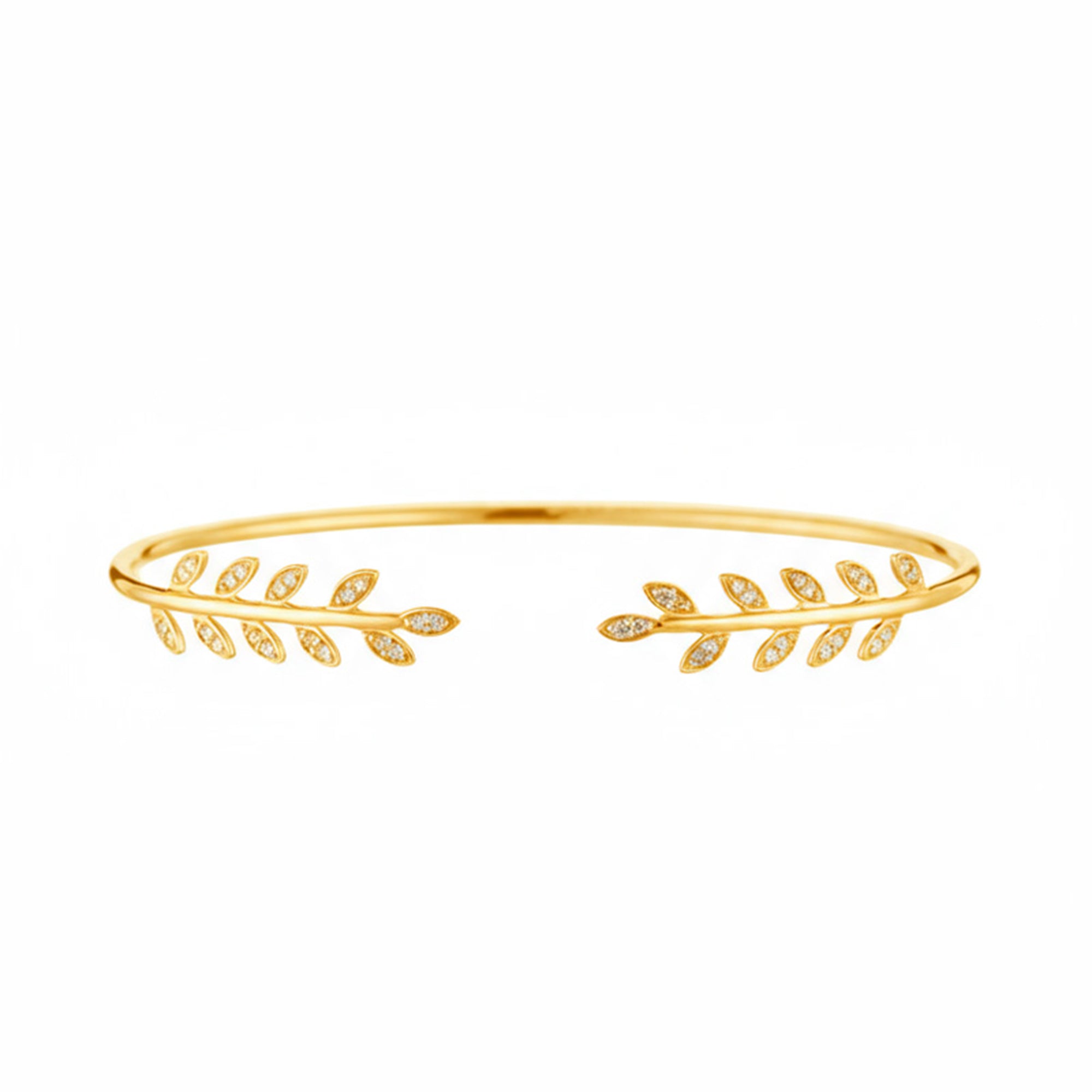 "Comme Une Feuille" Diamond Bracelet 0.21/40 - 375/1000 Yellow Gold