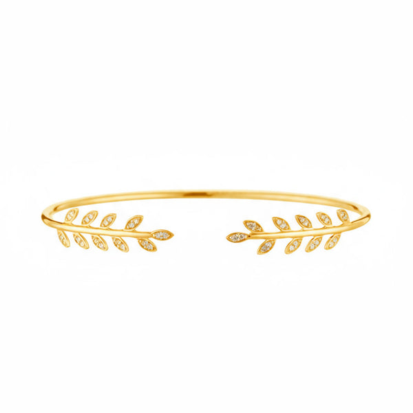 Pulsera de diamantes "Comme Une Feuille" 0,21/40 - Oro amarillo 375/1000