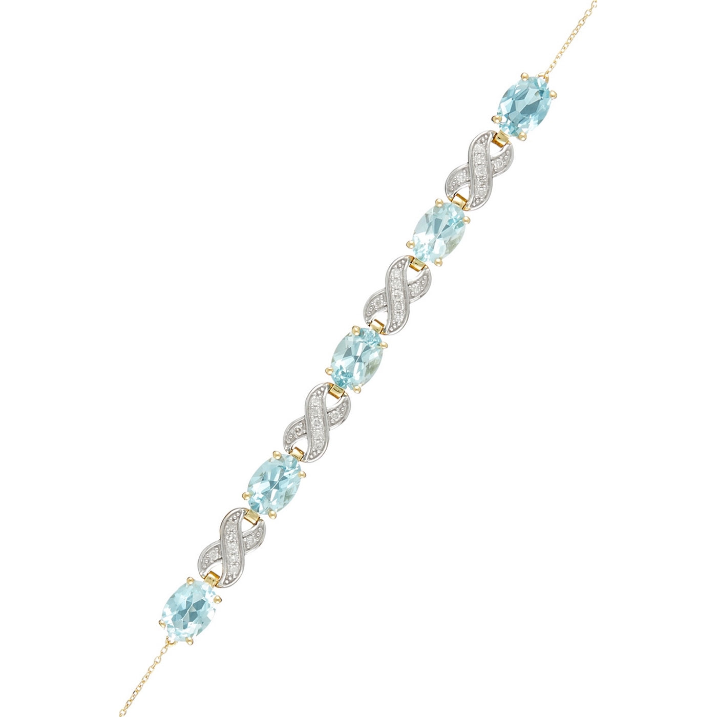 Pulsera "Likasi" D0.166/28 Topacio Azul 5.77/5 - Oro Amarillo 375/1000
