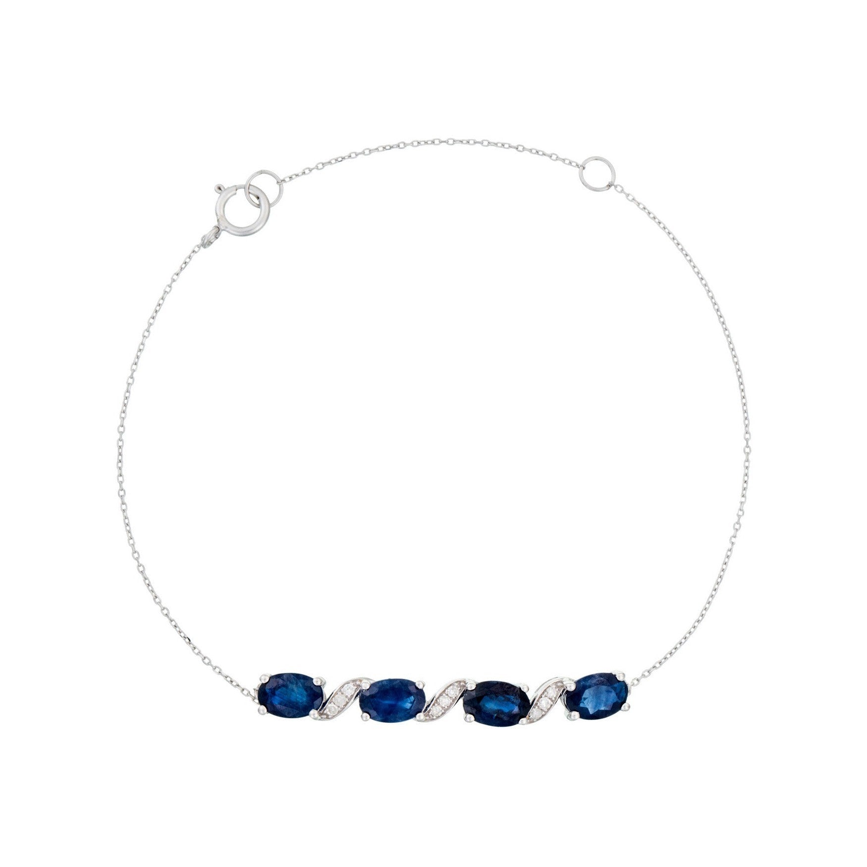 Bracelet "Baru" D 0,050/9 Saphir 2,72 - Or Blanc 375/1000