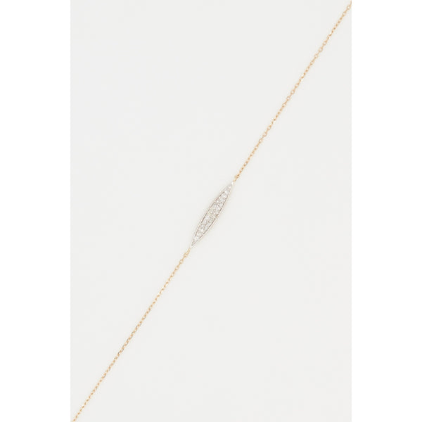 Diamanta – Bracciale "Arumia" D0,061/20, bracciale sottile in oro con motivo centrale impreziosito da diamanti