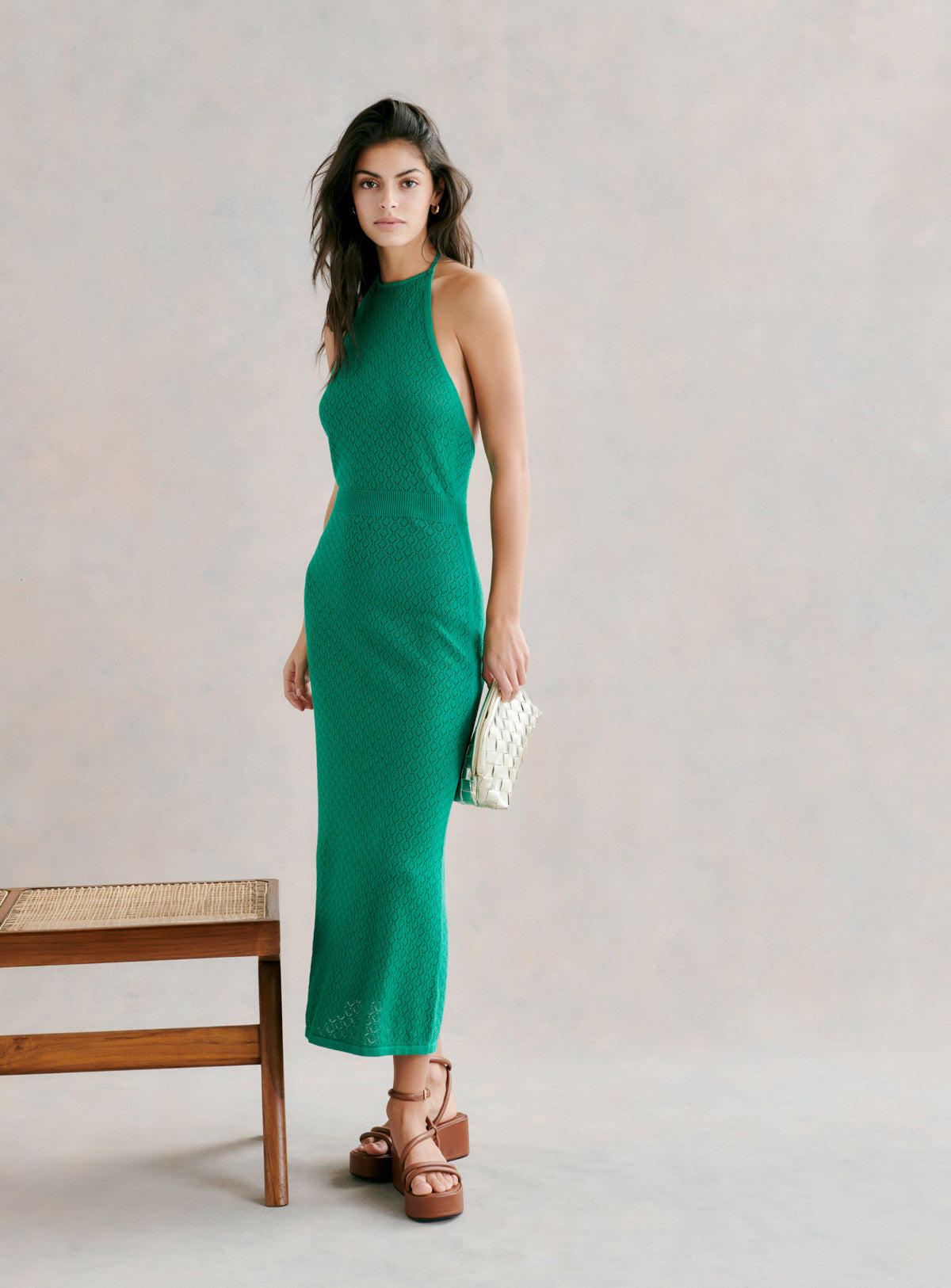 RAQUEL BACKLESS KNITTED DRESS PETITE MENDIGOTE