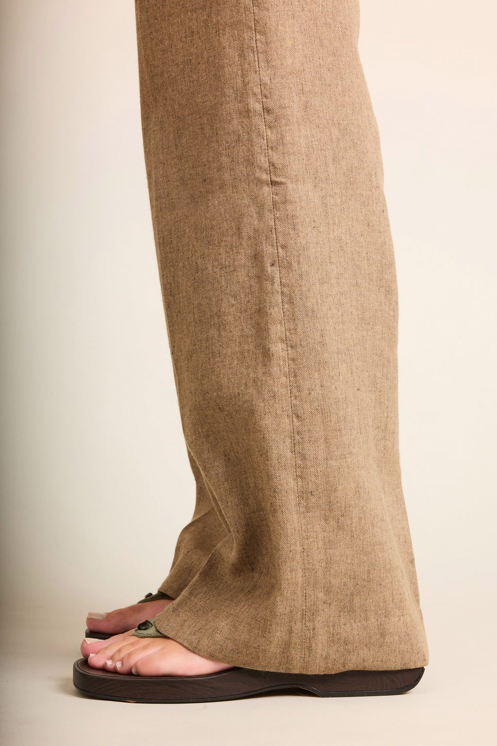 Pantalon Wideleg Léger Marron Clair - Femme