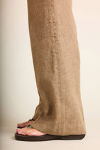 Pantalon Wideleg Léger Marron Clair - Femme