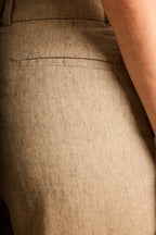 Pantalon Wideleg Léger Marron Clair - Femme