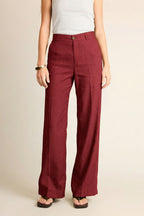 Light Pink Wide-Leg Trousers - Women's