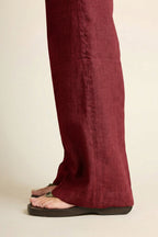 Light Pink Wide-Leg Trousers - Women's