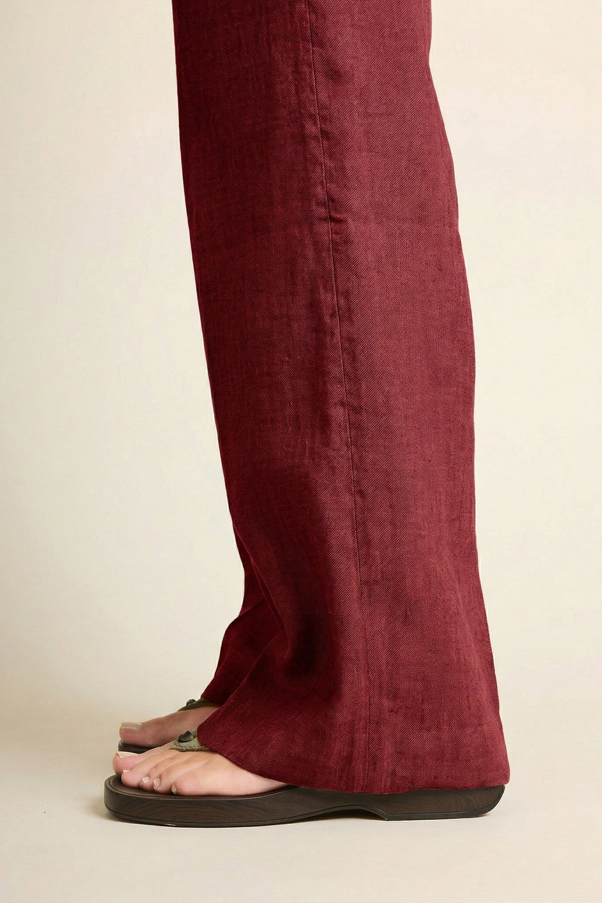Light Pink Wide-Leg Trousers - Women's