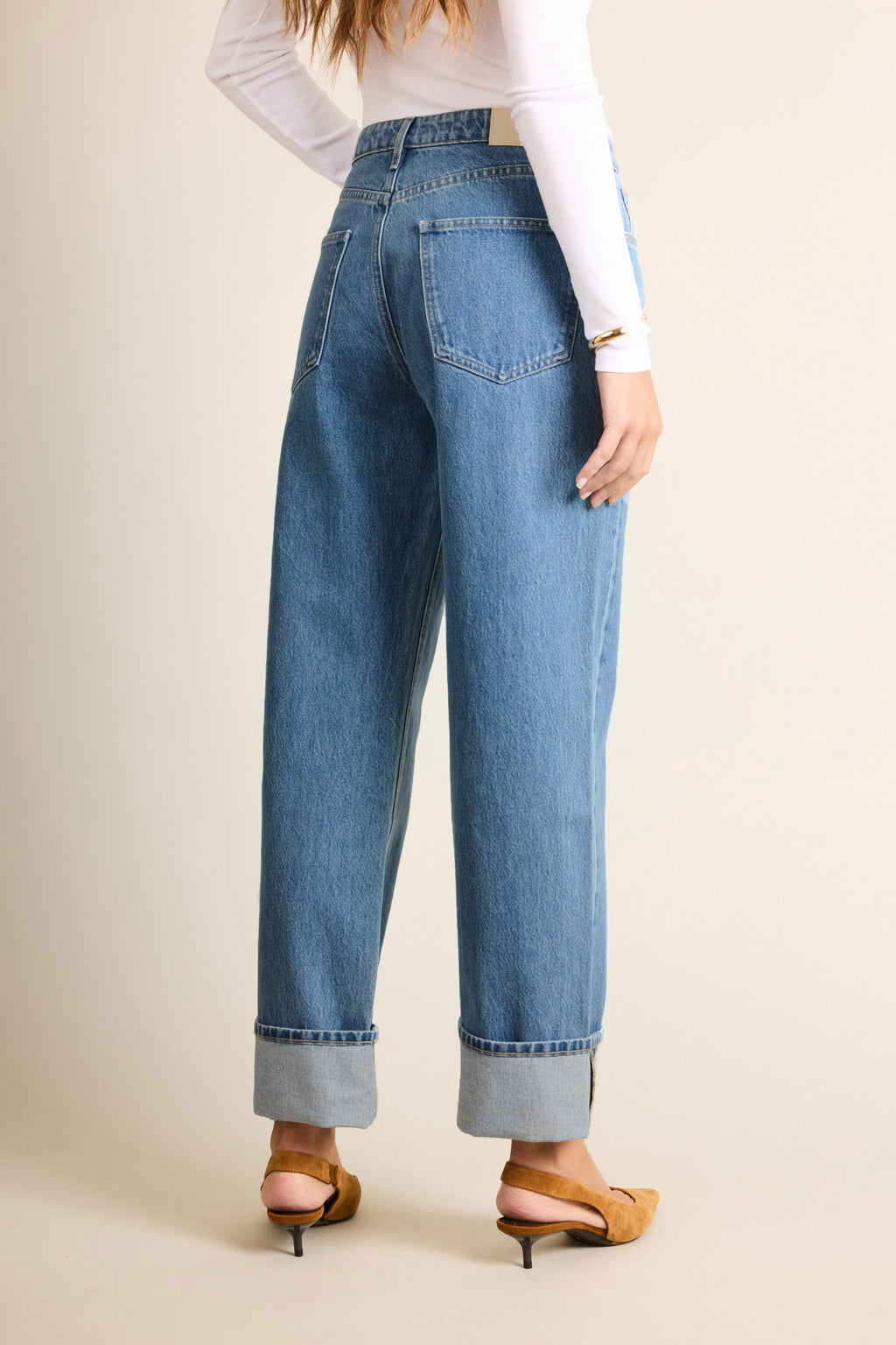 Jean Boyfriend Middle Blue - Femme