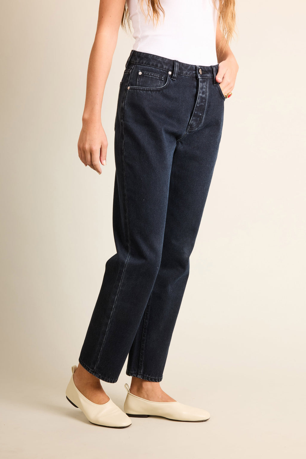 Klassiske Lige Jeans Noir V2 - Dame