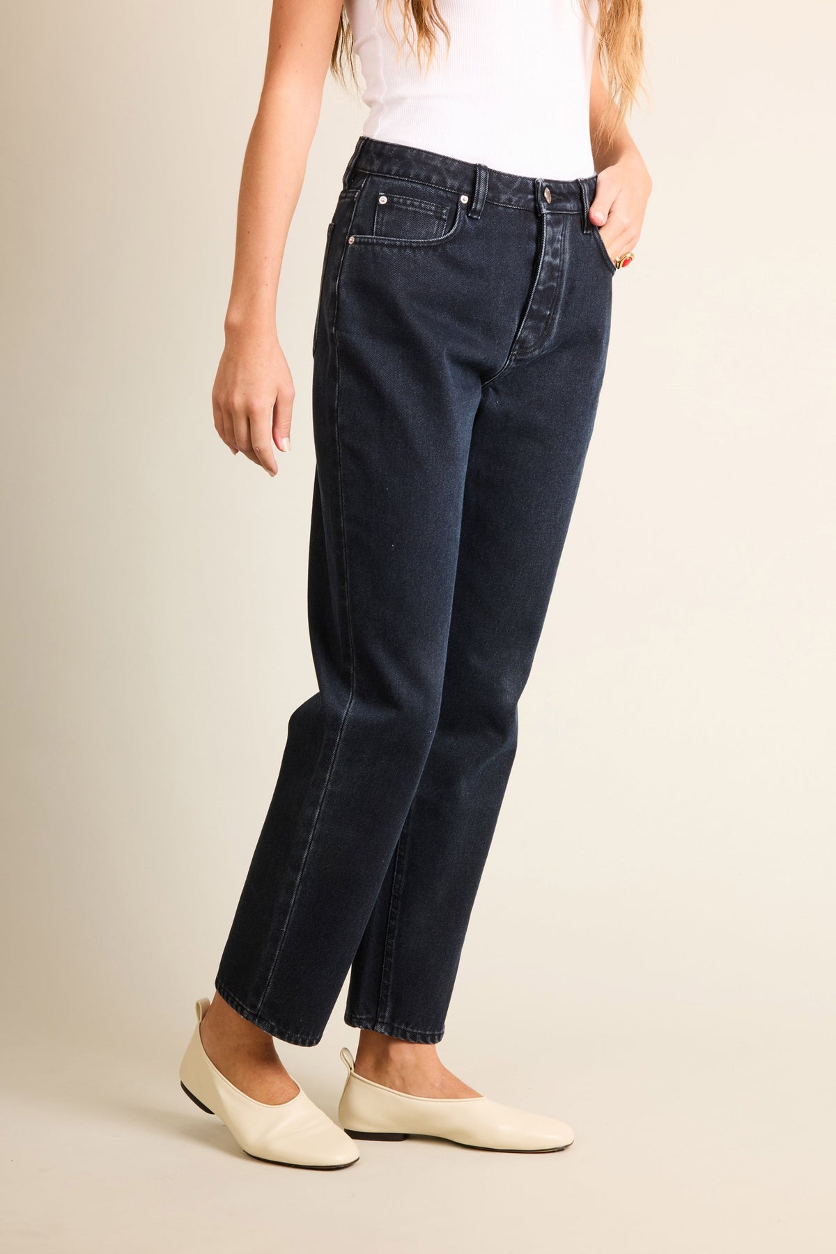 Klassiske Lige Jeans Noir V2 - Dame