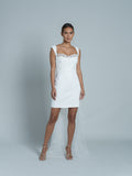 Vestido Corto Con Cola Oshun - Blanco