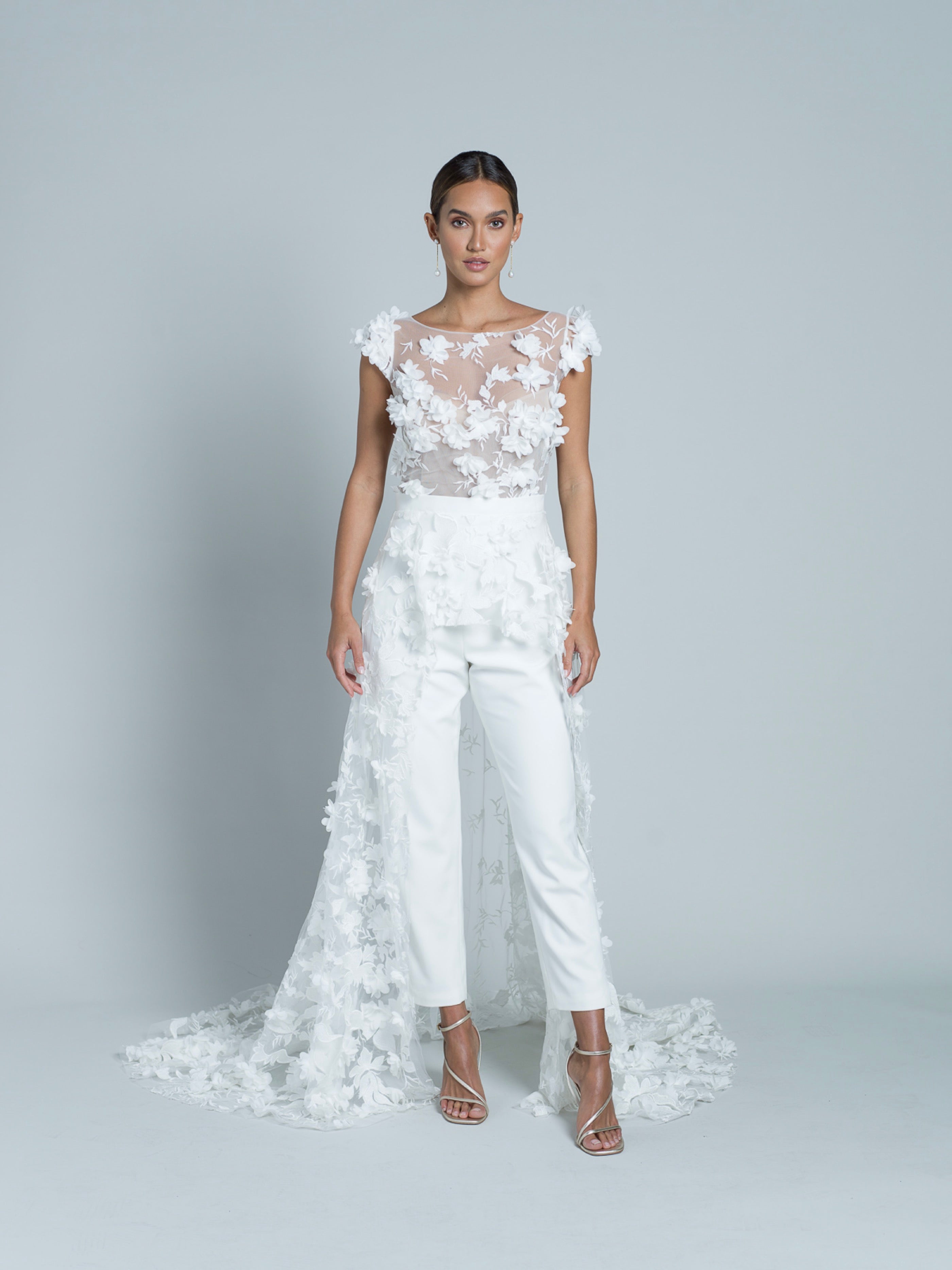 Isla Jumpsuit With Train - White