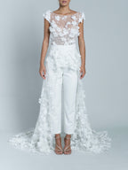 Isla Jumpsuit With Train - White
