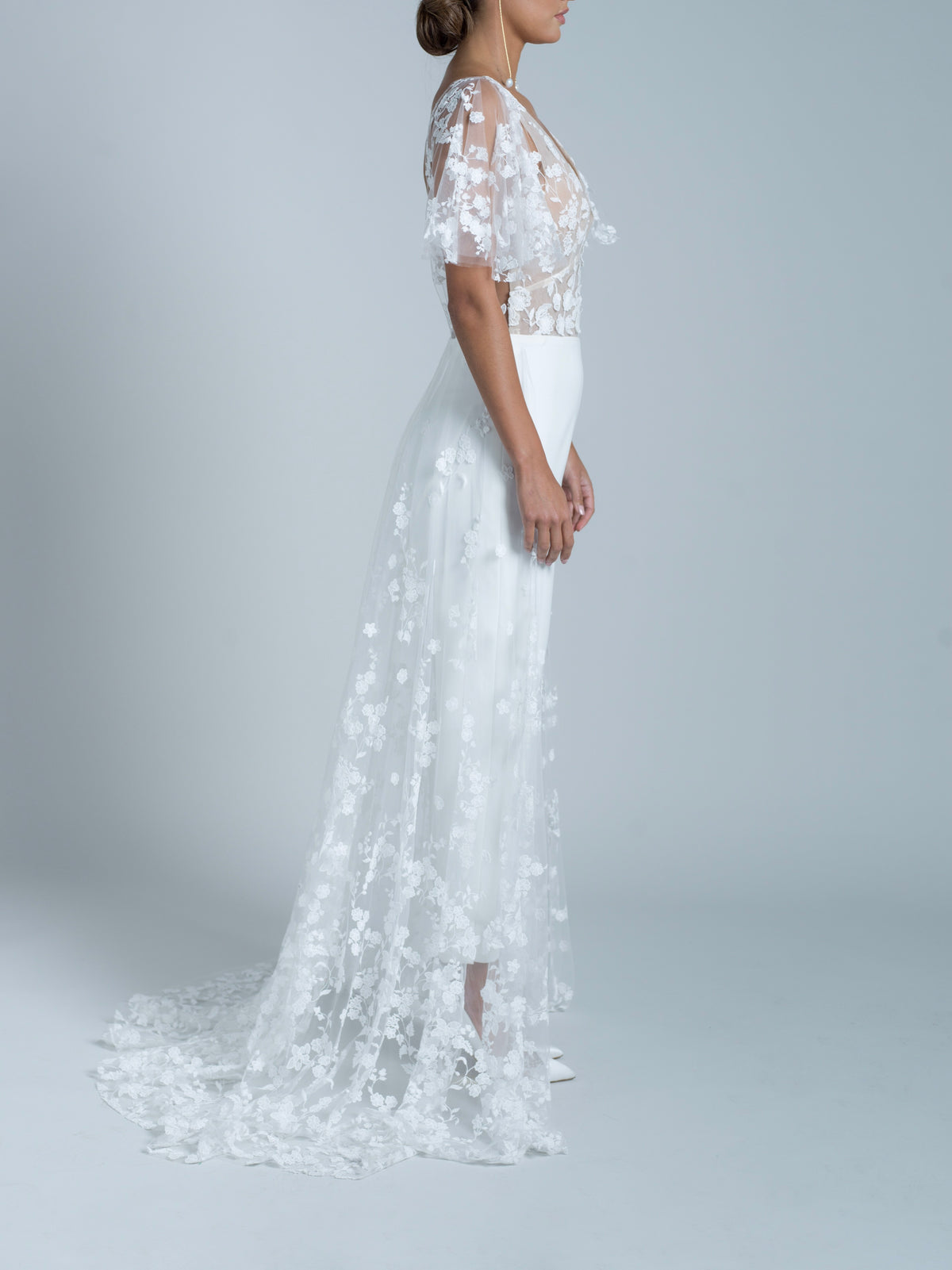 Malak Jumpsuit With Train - White