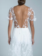 Malak Jumpsuit With Train - White