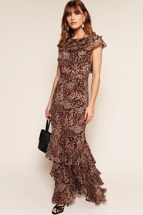 Robe Rio Leopard Patchwork Brown