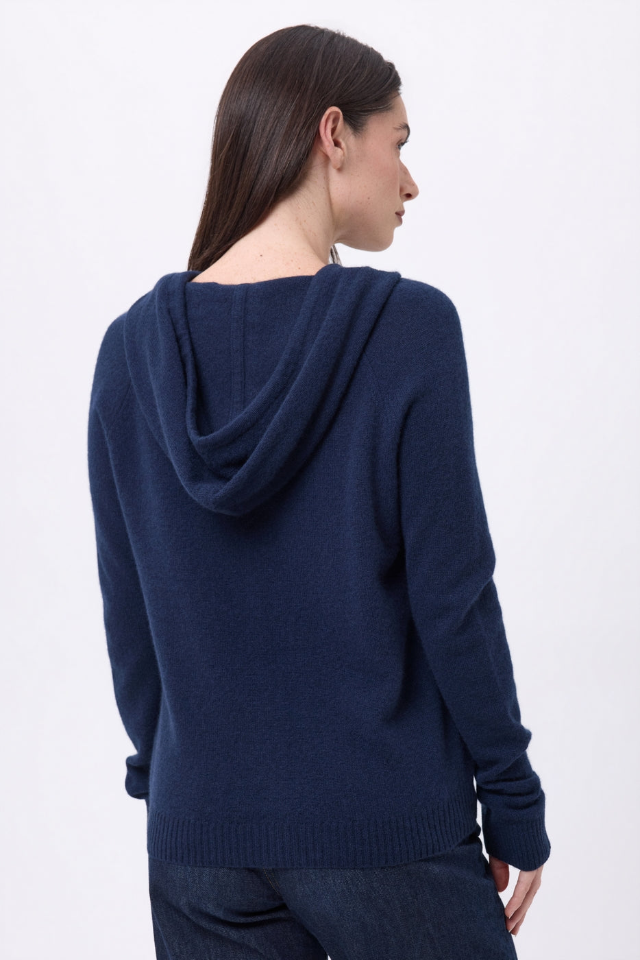 Pull Zippé Brodé Riviera - Bleu Marine - Femme - 100% Cachemire