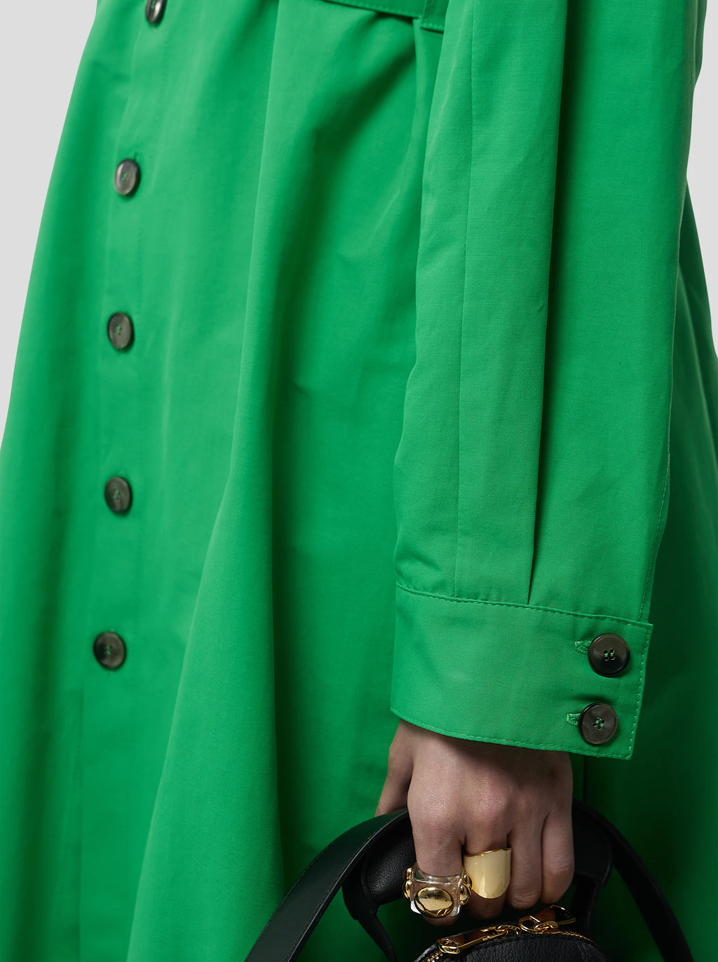 Robe Kurtis In Soft Technical Fabric In Kelly Green
