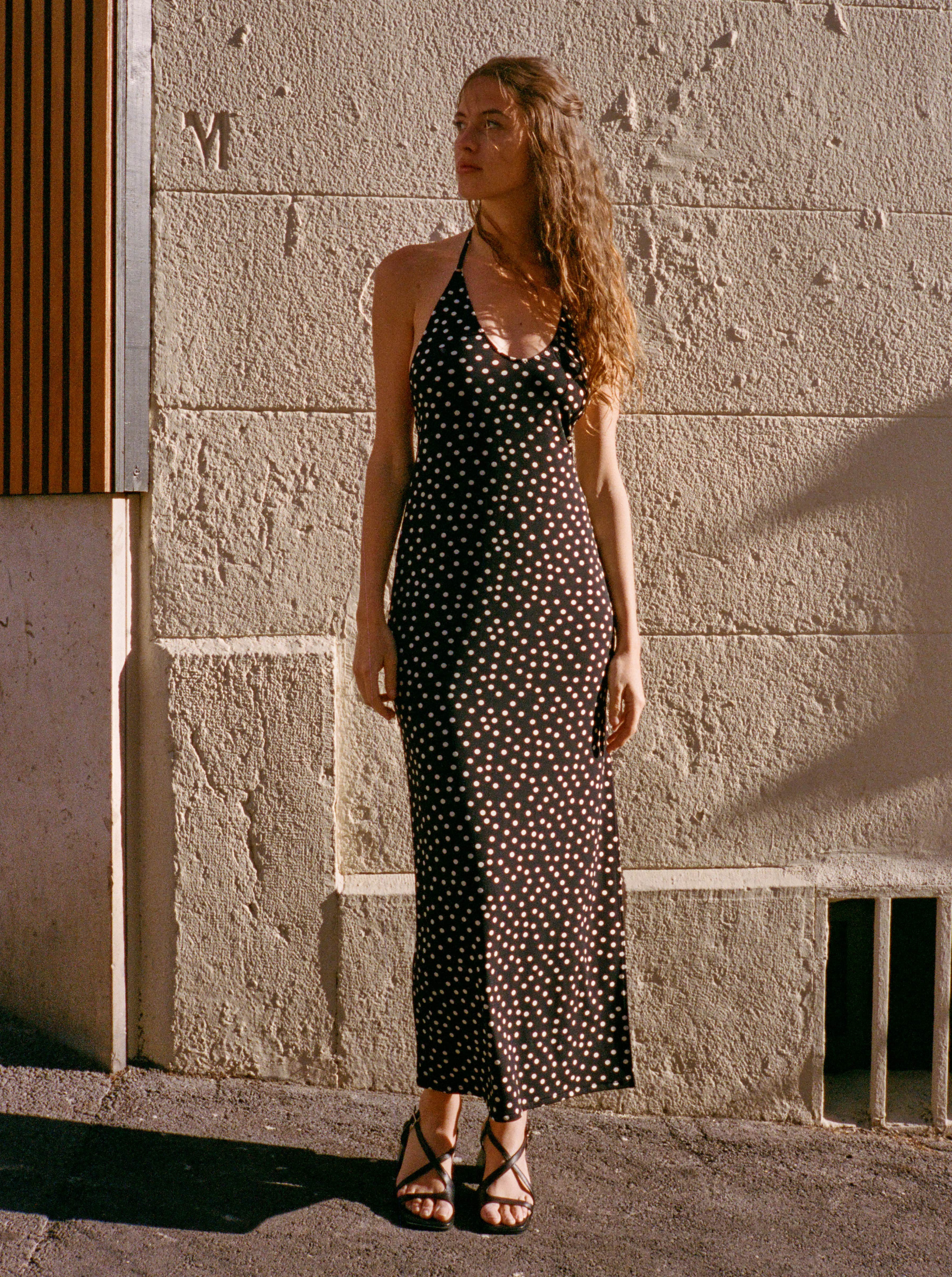 Vestido Largo Lunares Capri
