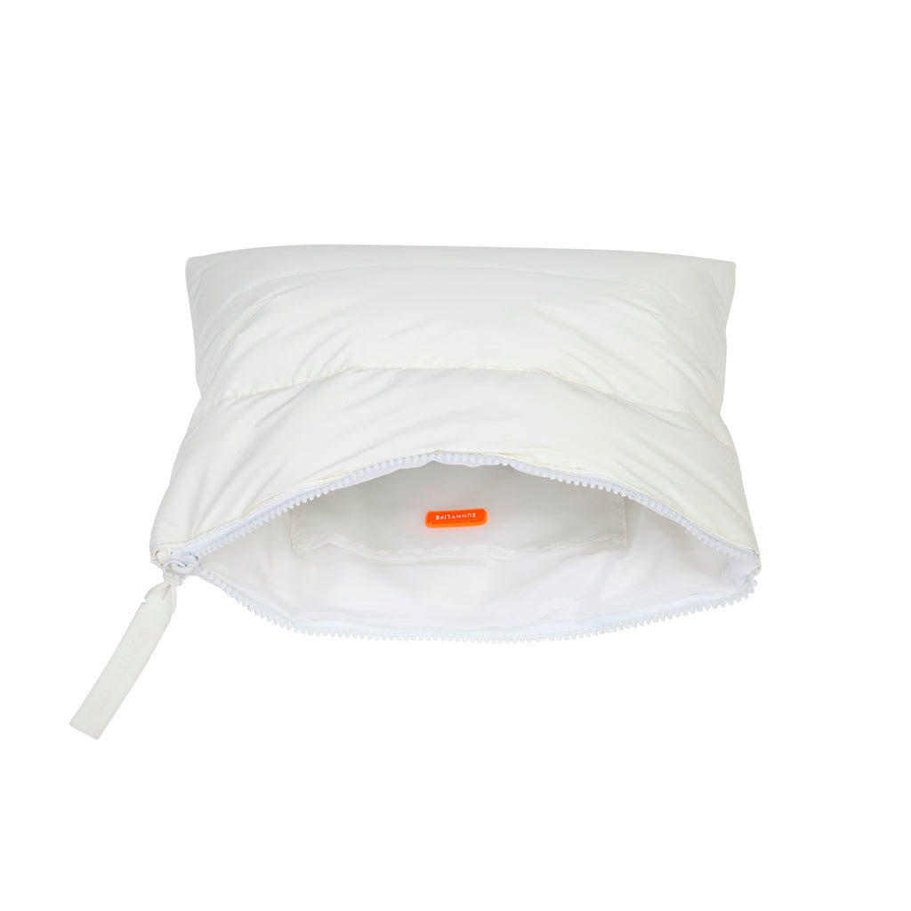 White Quilted Pouch